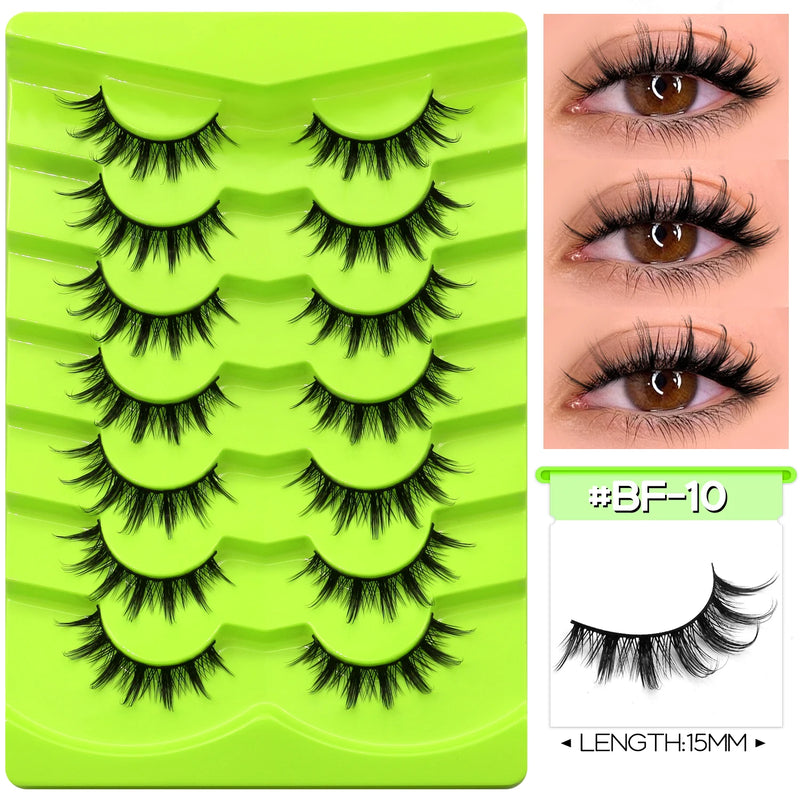 GROINNEYA Manga Lashes Eyes Lashes Soft Natural Long Eyelashes False Eyelashes Anime Wispy Strip Fake Lashes Makeup