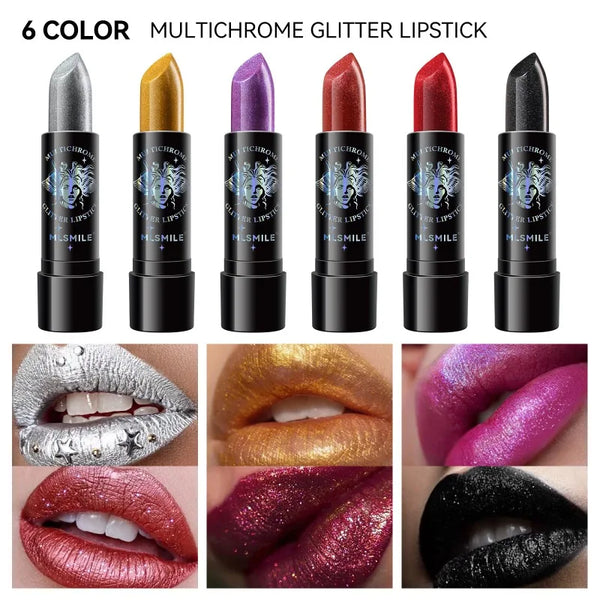 Pearly Lustre Diamond Lipstick Shiny Metallic Lipsticks Black Dark Red Lipsticks Matte Lasting Non-stick Cup Festival Lip Makeup