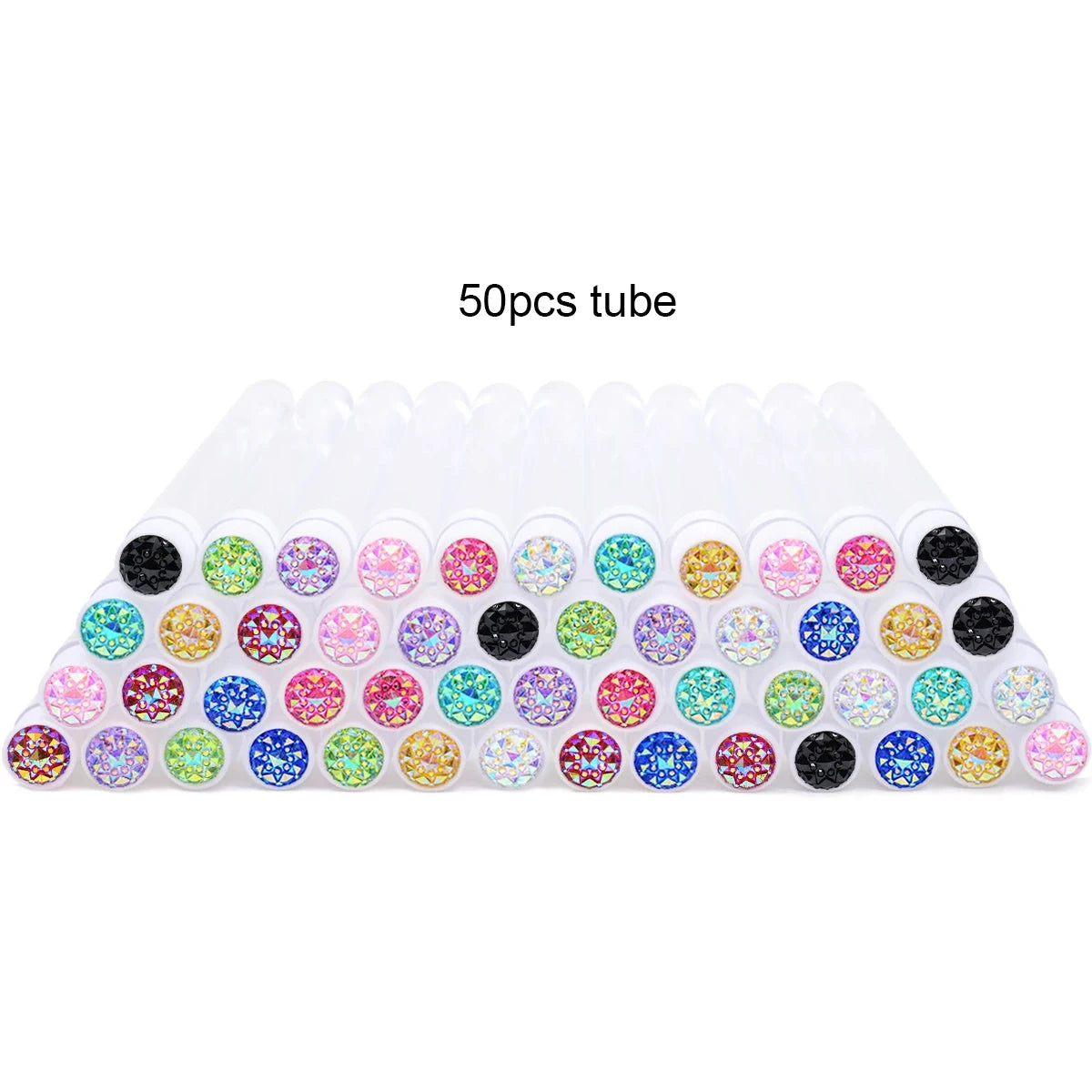 50Pcs Eyelash Brush Tubes With Crystal Lash Mascara Wands Eyebrow Comb Spoolies Container Lash Brush Applicators Makeup Tools - Glowing Love
