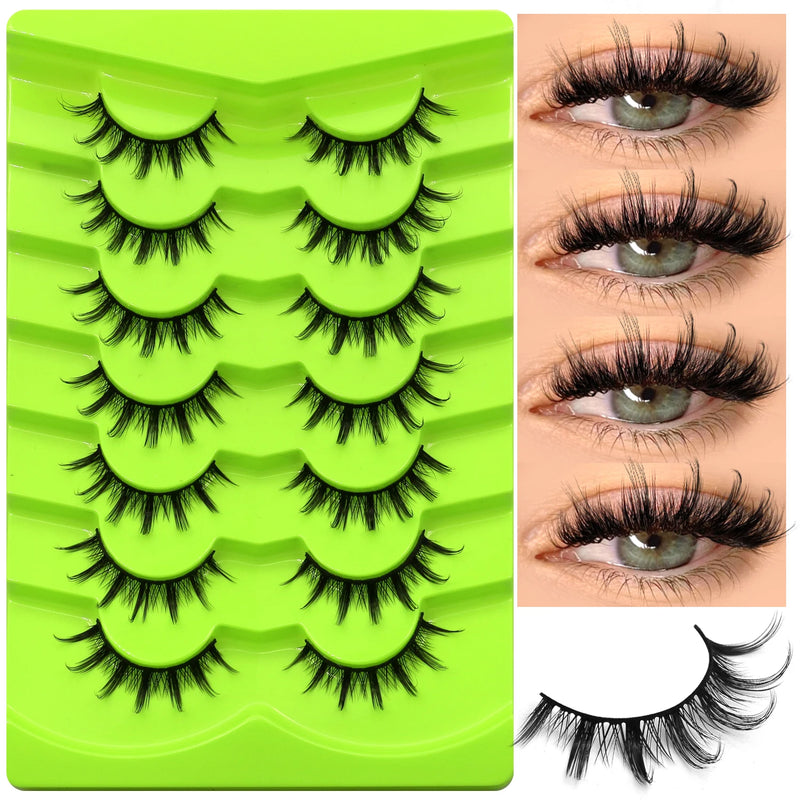 GROINNEYA Manga Lashes Eyes Lashes Soft Natural Long Eyelashes False Eyelashes Anime Wispy Strip Fake Lashes Makeup