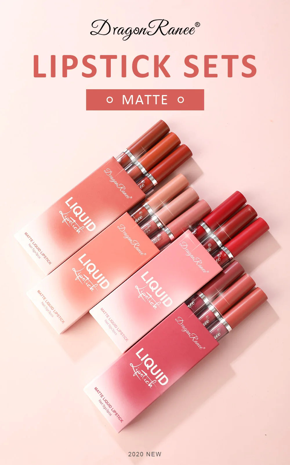 3 PCS Liquid Lipsticks Set Long Lasting Make Up For Women Korean Beauty Cosmetics Matte Lipsticks Waterproof Long lasting - Glowing Love