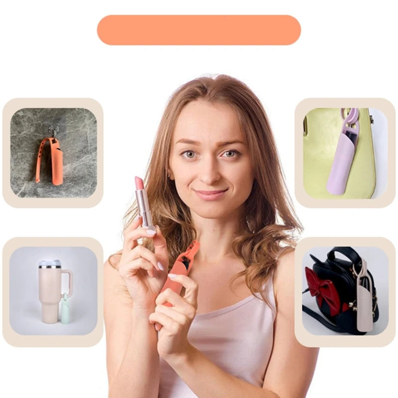 Lip Balm Holder Silicone Cosmetic Bag Lipsticks Holder Storage - Glowing Love