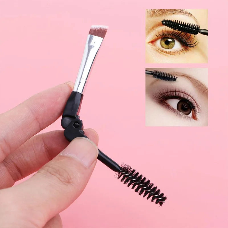 Tool Eyelash Separator Portable  Mascara  Applicator Duo Angled  Eyebrow  Brush Foldable Eyebrow Brush Spoolie Brush lash brush