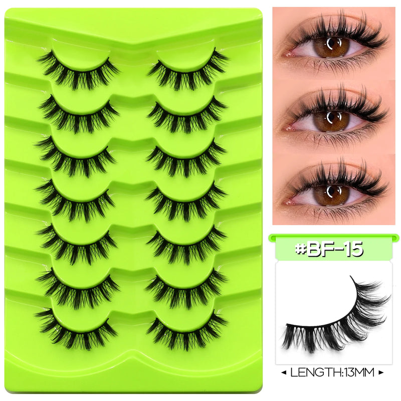 GROINNEYA Manga Lashes Eyes Lashes Soft Natural Long Eyelashes False Eyelashes Anime Wispy Strip Fake Lashes Makeup