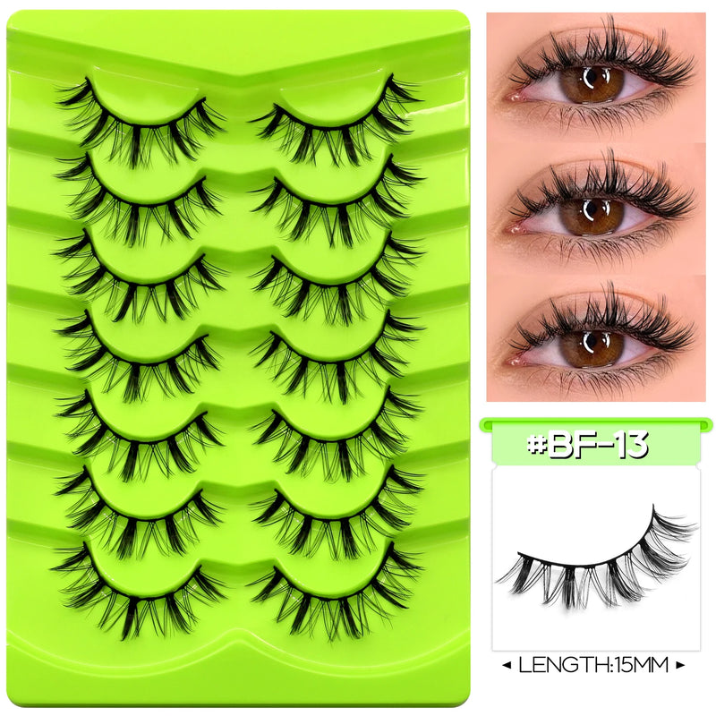 GROINNEYA Manga Lashes Eyes Lashes Soft Natural Long Eyelashes False Eyelashes Anime Wispy Strip Fake Lashes Makeup