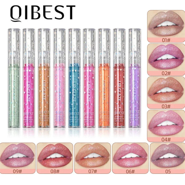 15 Colors Glitter Liquid Lipglaze Tint Laser Holographic Lipsticks Cosmetics Shiny Pigment Waterproof Makeup Women Lipglosses