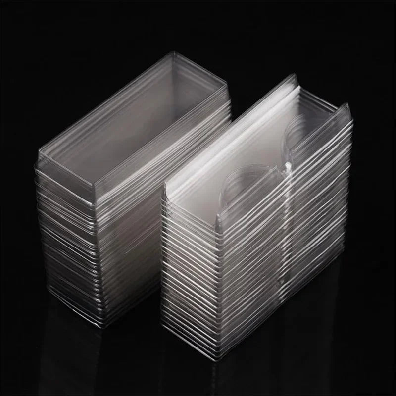 10pcs/set Reusable Eyes Lashes Case PVC Clear Lid Eyelash Holders False Eyelashes Empty Packing Box - Glowing Love