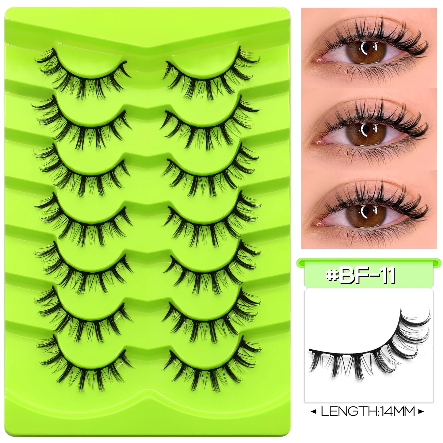 GROINNEYA Manga Lashes Eyes Lashes Soft Natural Long Eyelashes False Eyelashes Anime Wispy Strip Fake Lashes Makeup - Glowing Love