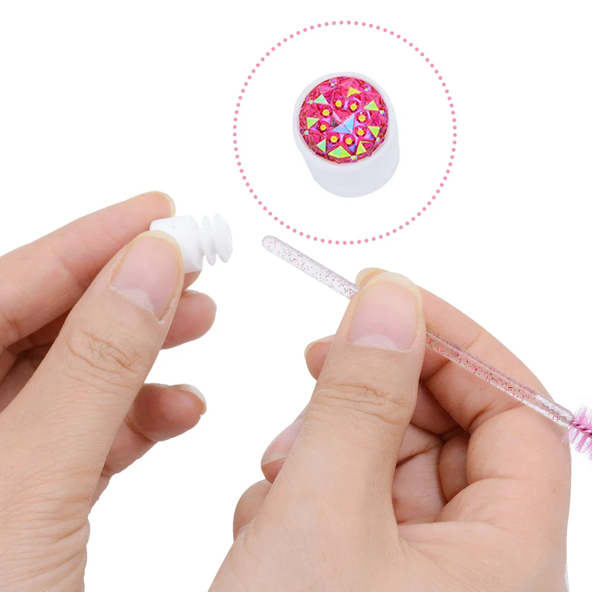 50Pcs Eyelash Brush Tubes With Crystal Lash Mascara Wands Eyebrow Comb Spoolies Container Lash Brush Applicators Makeup Tools - Glowing Love