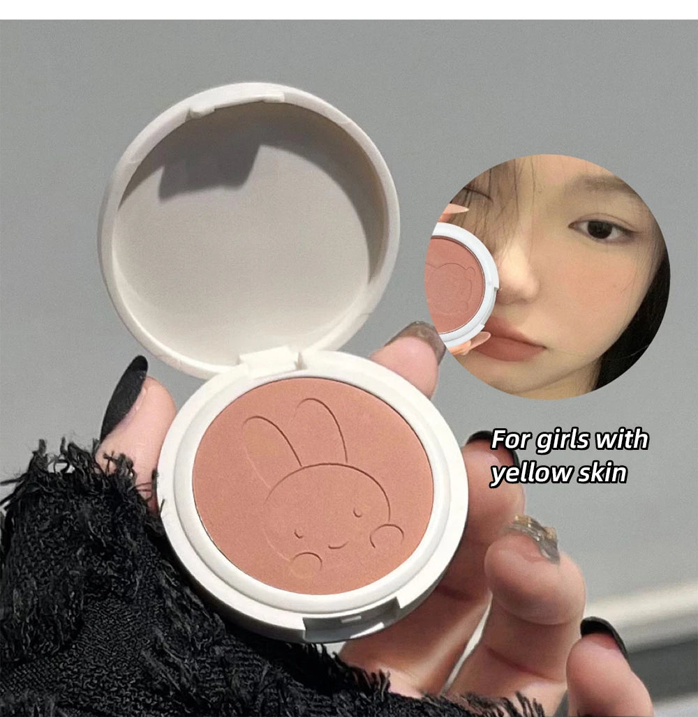 Single Color Blush Palette Waterproof Matte Peach Rouge Orange Red Face Blush Cheek Tint Brighten Contour Female Makeup Cosmetic