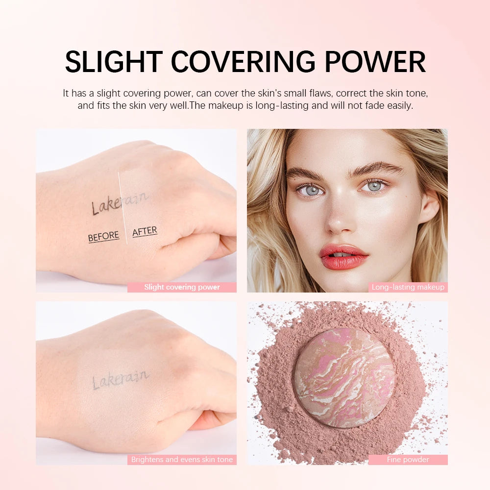 Demi Matte Baked Powder Palette Color Correcting Powder Foundation Brighten Coverage Oil Control Semi Matte Natural Finish Makeu - Glowing Love