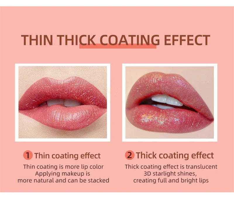 15 Colors Glitter Liquid Lipglaze Tint Laser Holographic Lipsticks Cosmetics Shiny Pigment Waterproof Makeup Women Lipglosses