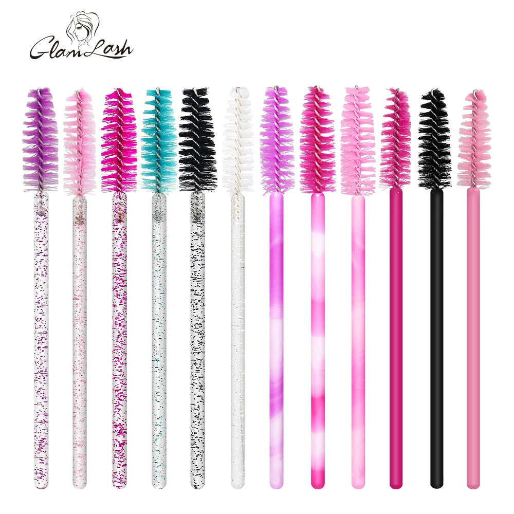 GLAMLASH 50Pcs Lash Brush Eyelash Extension Brush Makeup Brush Makeup Tools - Glowing Love