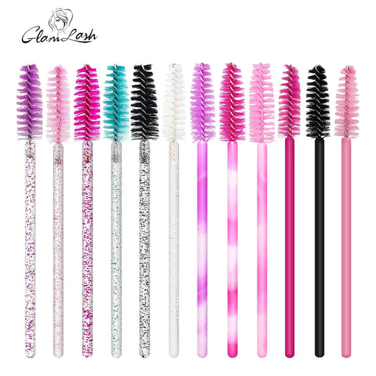 GLAMLASH 50Pcs Lash Brush Eyelash Extension Brush Makeup Brush Makeup Tools - Glowing Love