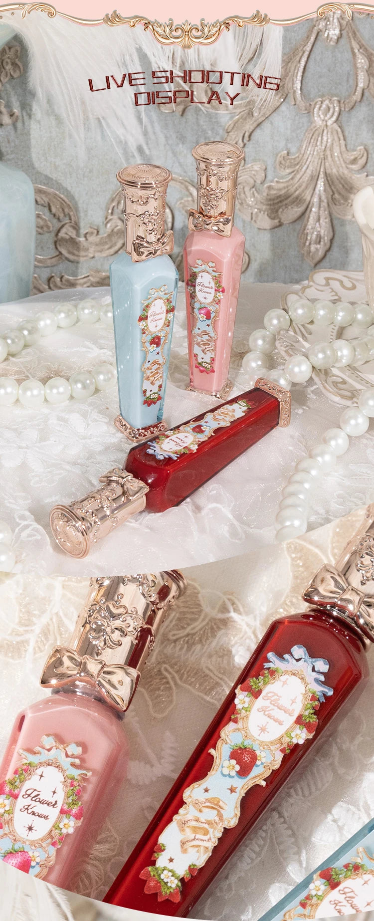 Flower Knows Strawberry Rococo Series Cloud Lip Cream Lipsticks 3.5g