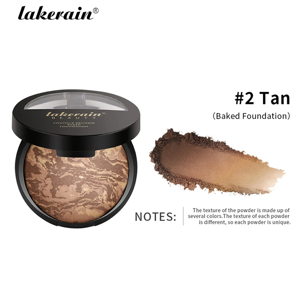 Lakerain Baked Powder Palette Color Correcting Powder Foundation Balance & Brighten Coverage Semi Matte Natural Finish 9g - Glowing Love