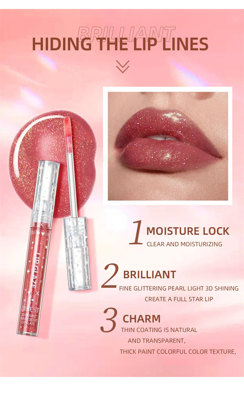 15 Colors Glitter Liquid Lipglaze Tint Laser Holographic Lipsticks Cosmetics Shiny Pigment Waterproof Makeup Women Lipglosses