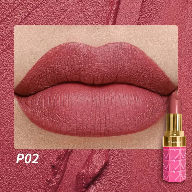 Nude Matte Lipsticks 4 Colors Waterproof Long Lasting Lip Stick Not Fading Sexy Nude Red Pink Velvet Lipsticks Makeup Cosmetic - Glowing Love