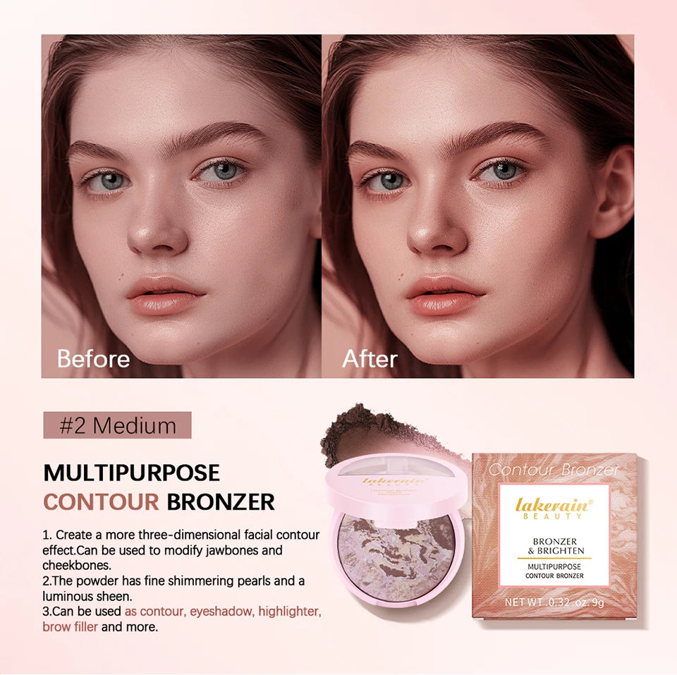 Demi Matte Baked Powder Palette Color Correcting Powder Foundation Brighten Coverage Oil Control Semi Matte Natural Finish Makeu - Glowing Love