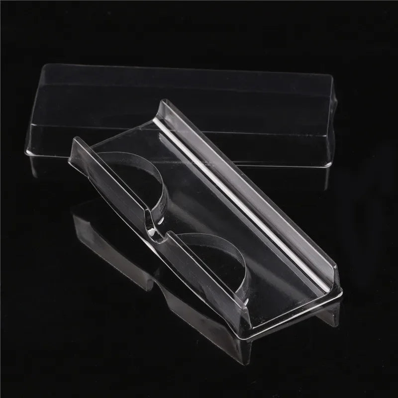 10pcs/set Reusable Eyes Lashes Case PVC Clear Lid Eyelash Holders False Eyelashes Empty Packing Box - Glowing Love