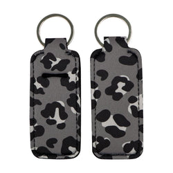 Leopard Print New Fashion Lipstick Holder Keychains Chapstick Holder Lip Balm Lipsticks Keyrings Bag Jewelry
