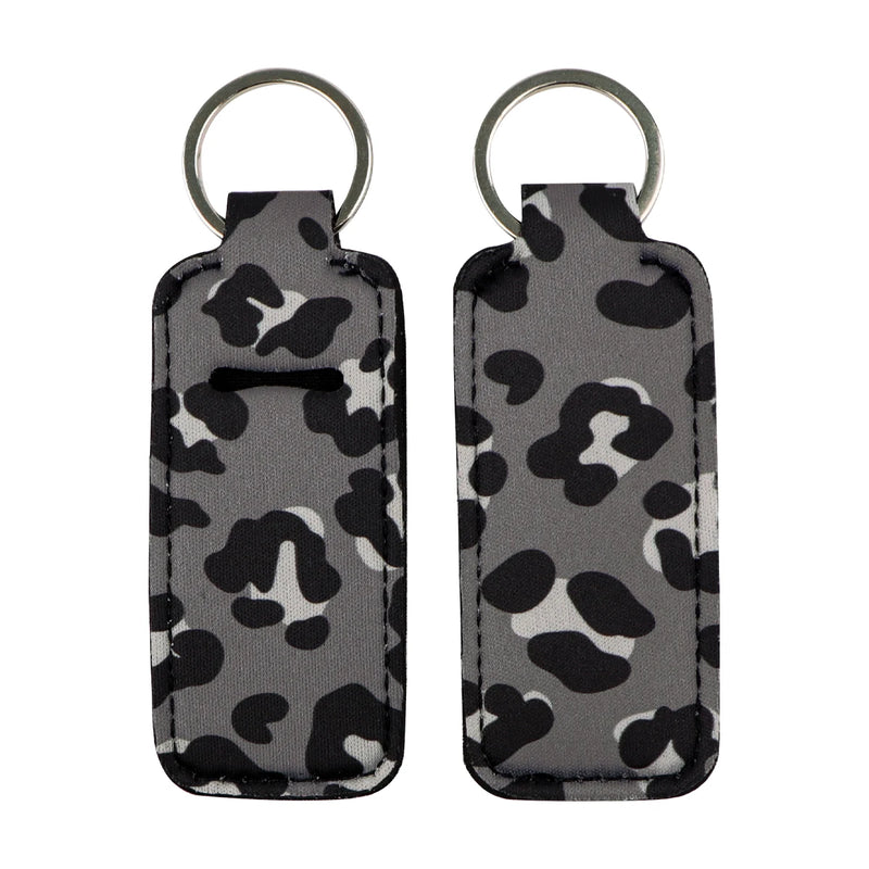 Leopard Print New Fashion Lipstick Holder Keychains Chapstick Holder Lip Balm Lipsticks Keyrings Bag Jewelry