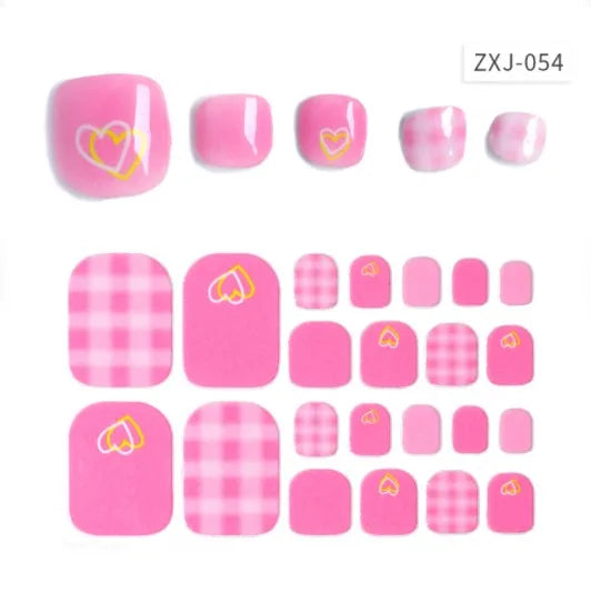 Toe Nail Art Sticker Tips Wraps Adhesive Decals Toenail Polish Strips DIY Pedicure Foot Decals Manicure Women - Glowing Love