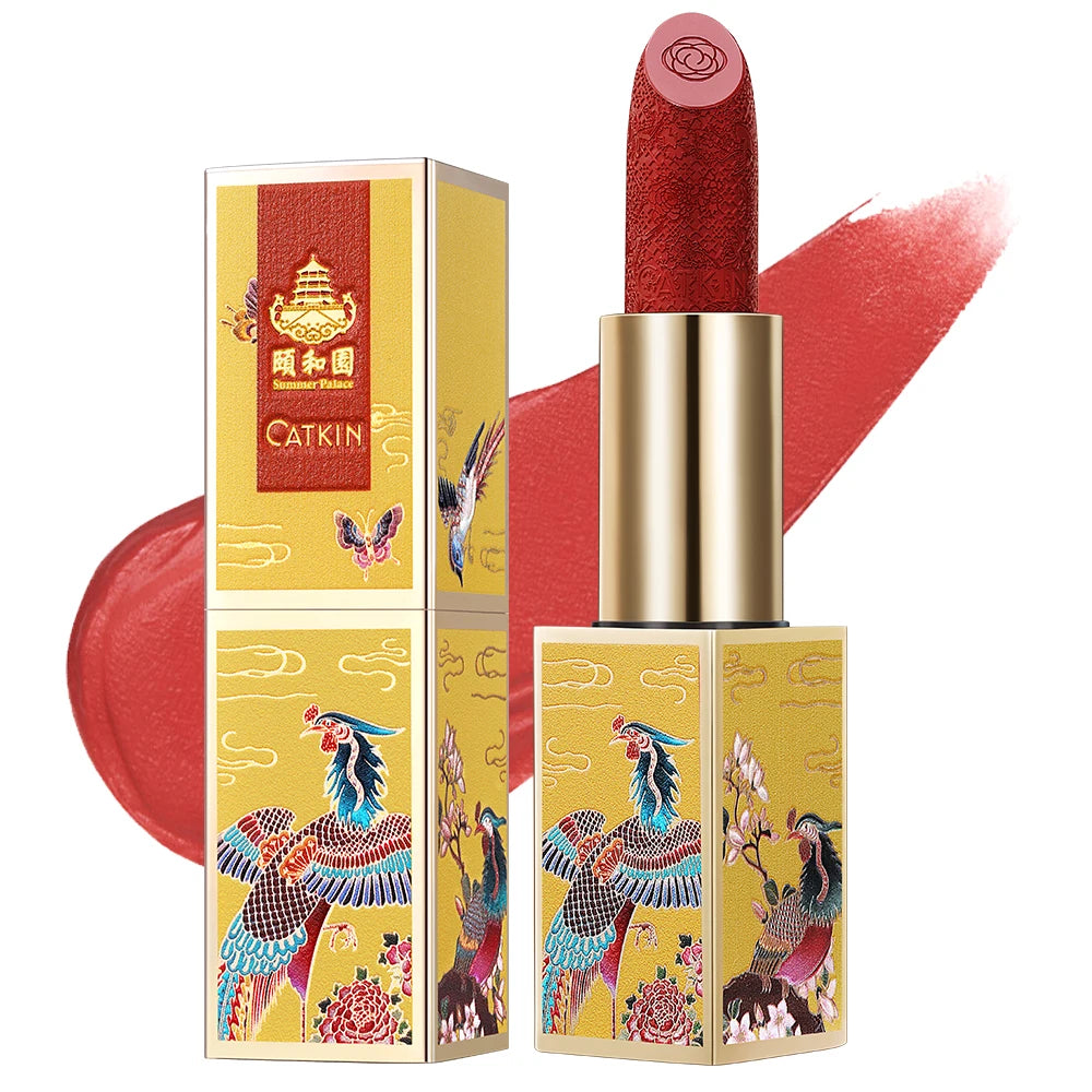 CATKIN Summer Palace Lipsticks Semi-Matte Lipstick Long Lasting for 24H，Lightweight Soft and Ultra Hydrating Lipsticks - Glowing Love