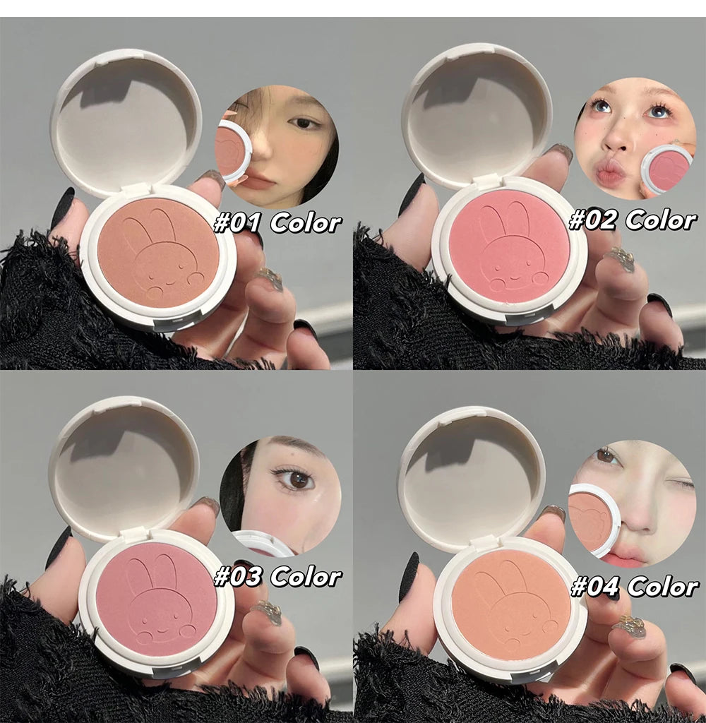 Single Color Blush Palette Waterproof Matte Peach Rouge Orange Red Face Blush Cheek Tint Brighten Contour Female Makeup Cosmetic