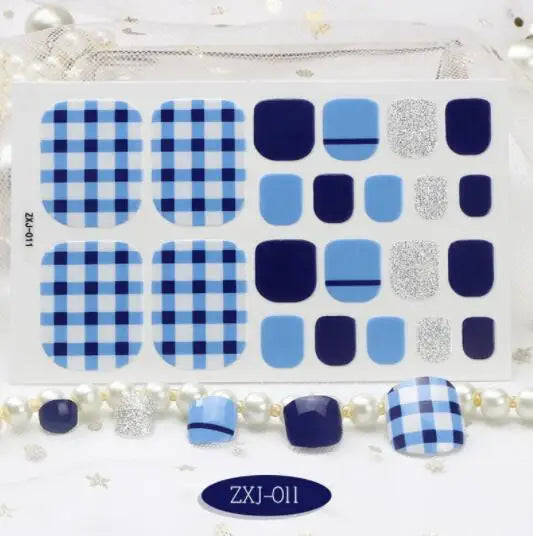 Toe Nail Art Sticker Tips Wraps Adhesive Decals Toenail Polish Strips DIY Pedicure Foot Decals Manicure Women - Glowing Love