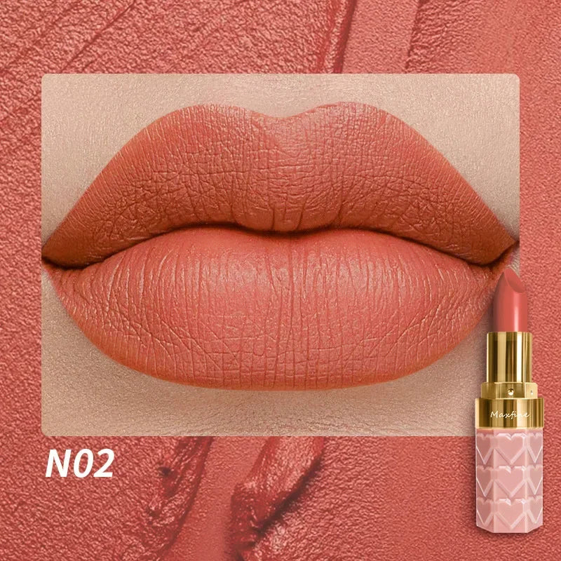 Nude Matte Lipsticks 4 Colors Waterproof Long Lasting Lip Stick Not Fading Sexy Nude Red Pink Velvet Lipsticks Makeup Cosmetic