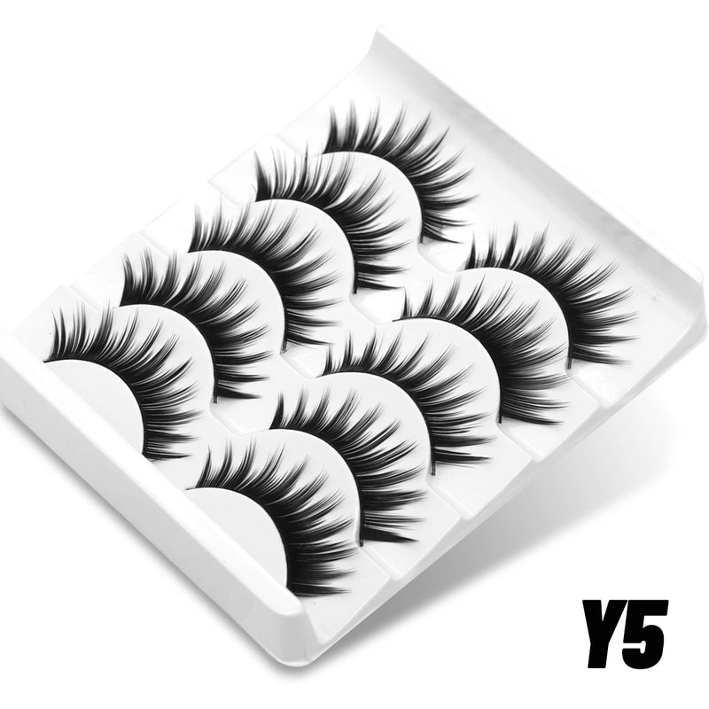 GROINNEYA Manga Lashes Eyes Lashes Soft Natural Long Eyelashes False Eyelashes Anime Wispy Strip Fake Lashes Makeup