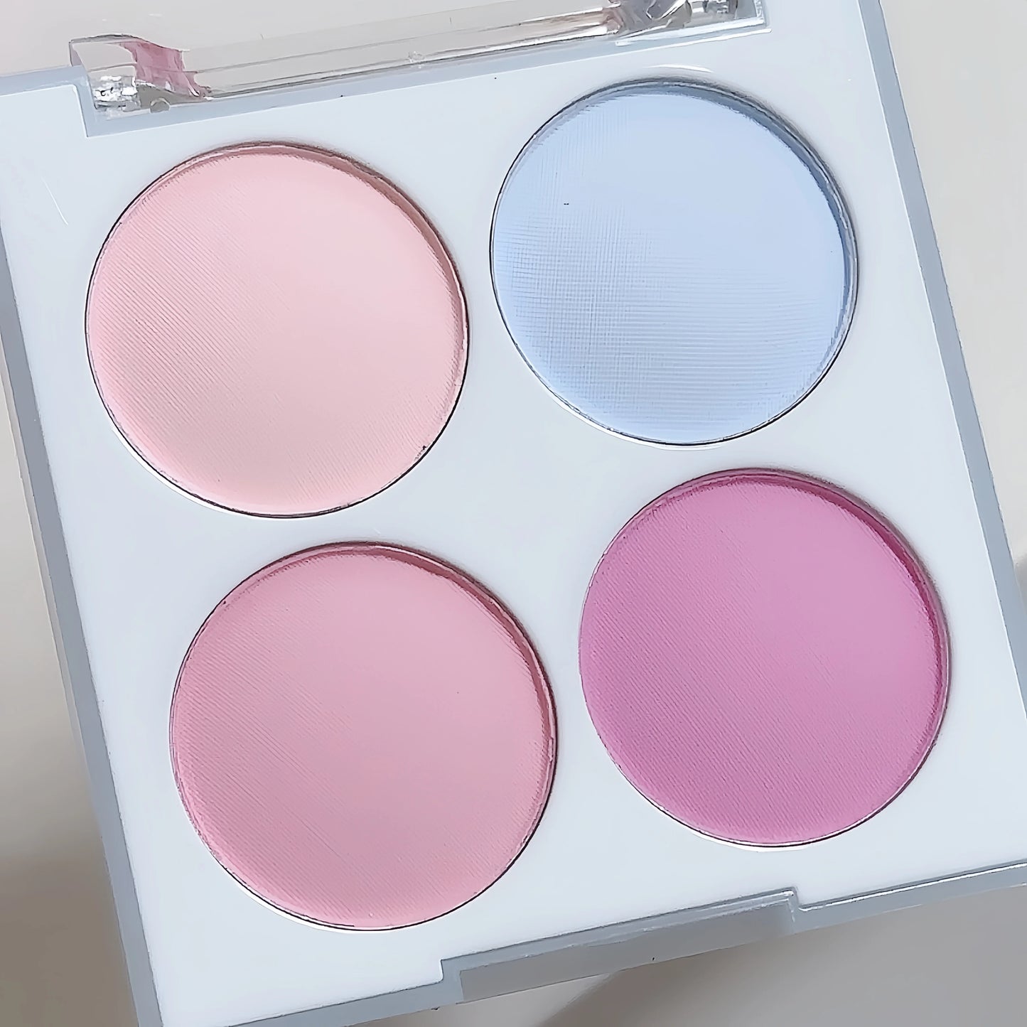 Candy Floss Blush Palette 4 Colors Matte Powder Blushes Waterproof Long-Lasting Coverage Pink, Purple, and Blue