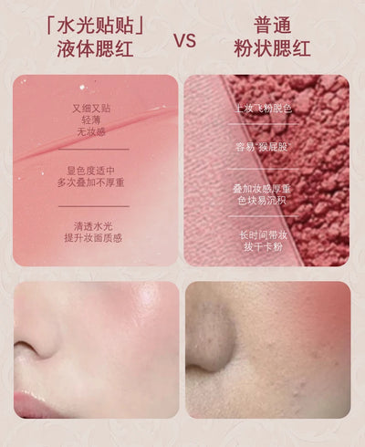 Liquid Blush Makeup - Blendable & Buildable Lightweight Cheek Color Blush Cream Natural Brighten Contouring Korean Cosmetics