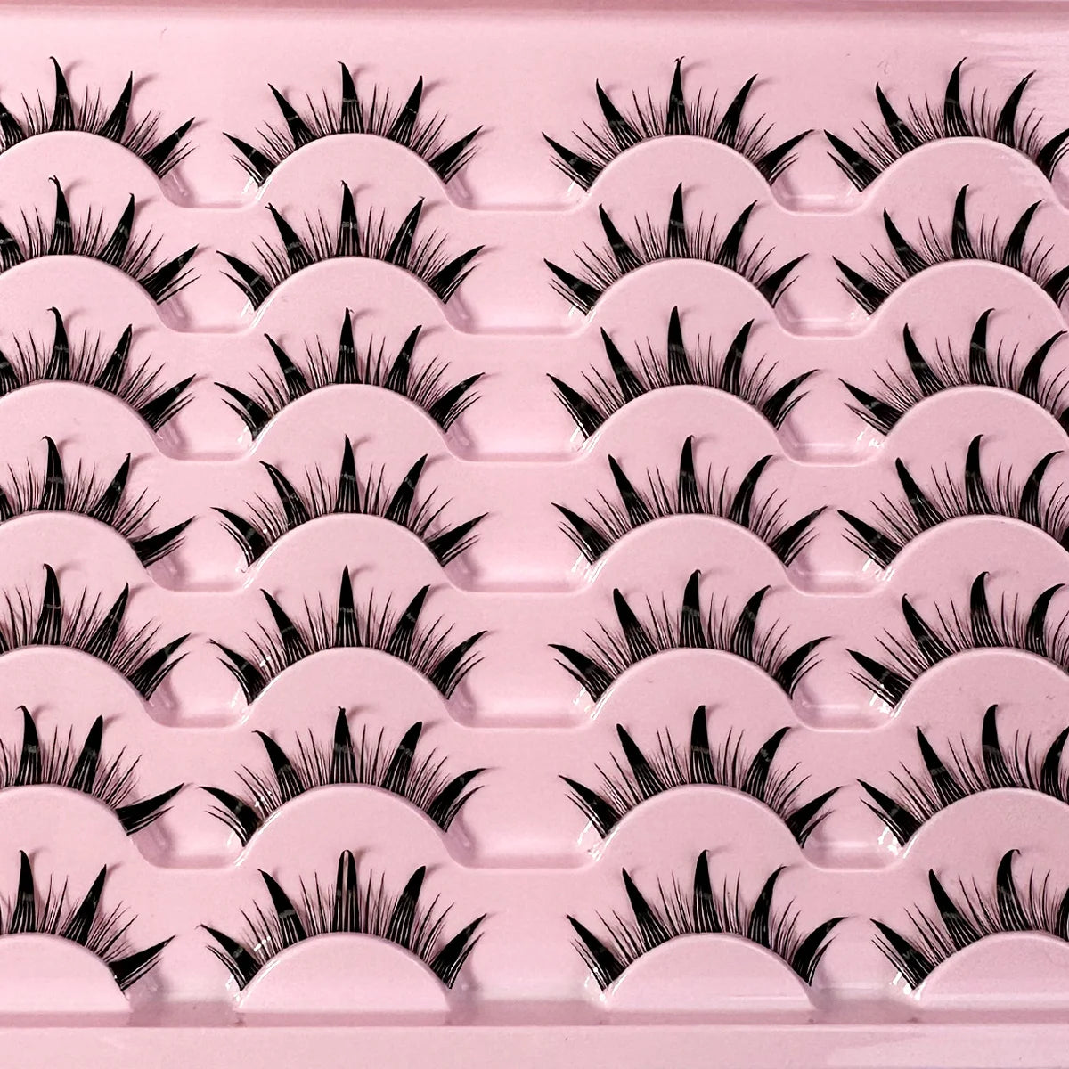 New 14/10/7/5Pairs Manga Lashes Natural Eyelashes Soft Cross Wispy Clear Band False Eyelashes Doll Eyes Lashes Cosplay Extension - Glowing Love