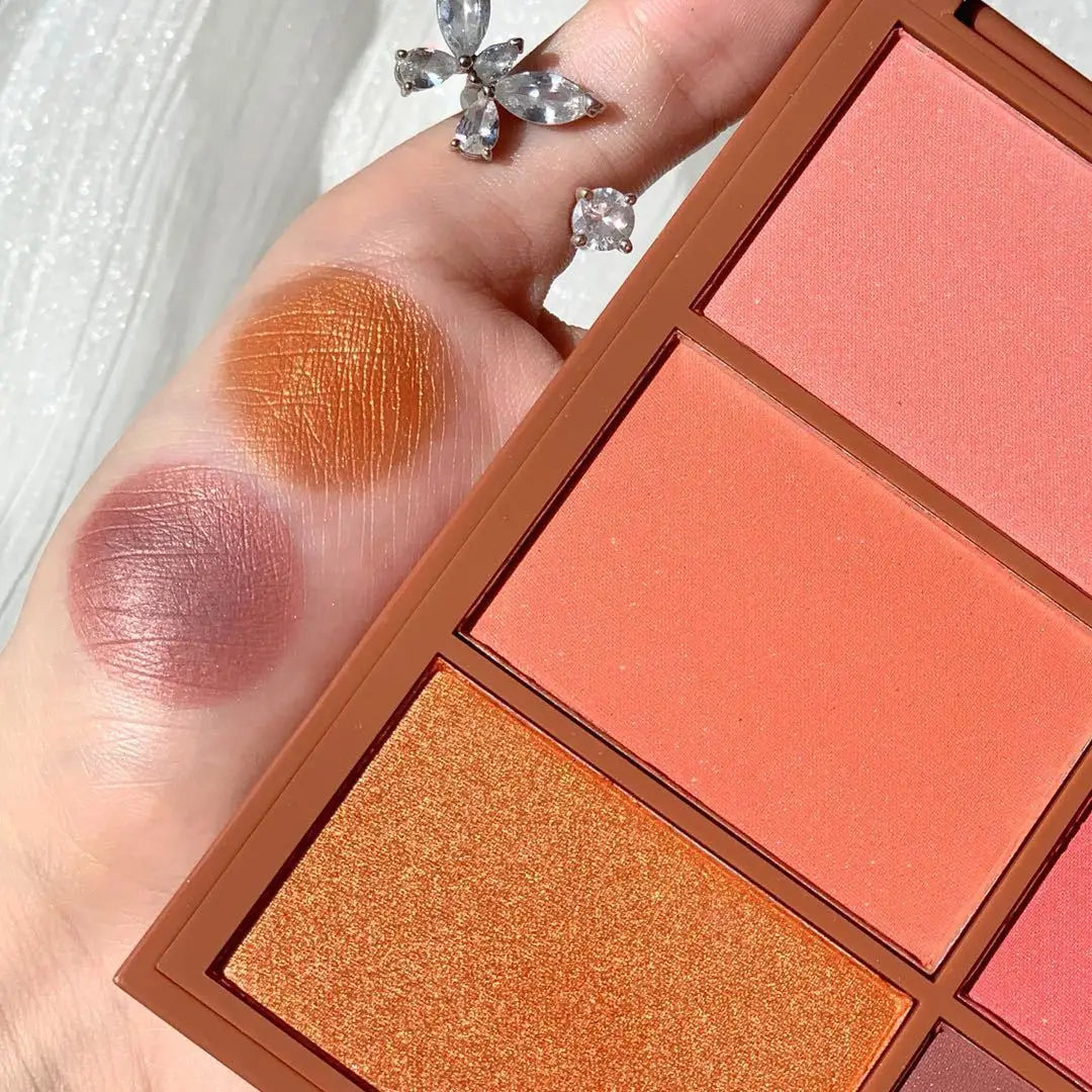 6 Colors Matte Blush Palette Cute Sunburn Makeup Palette Peach Pumpkin Color Lasting Nature Water Proof Quality Female Cosmetic