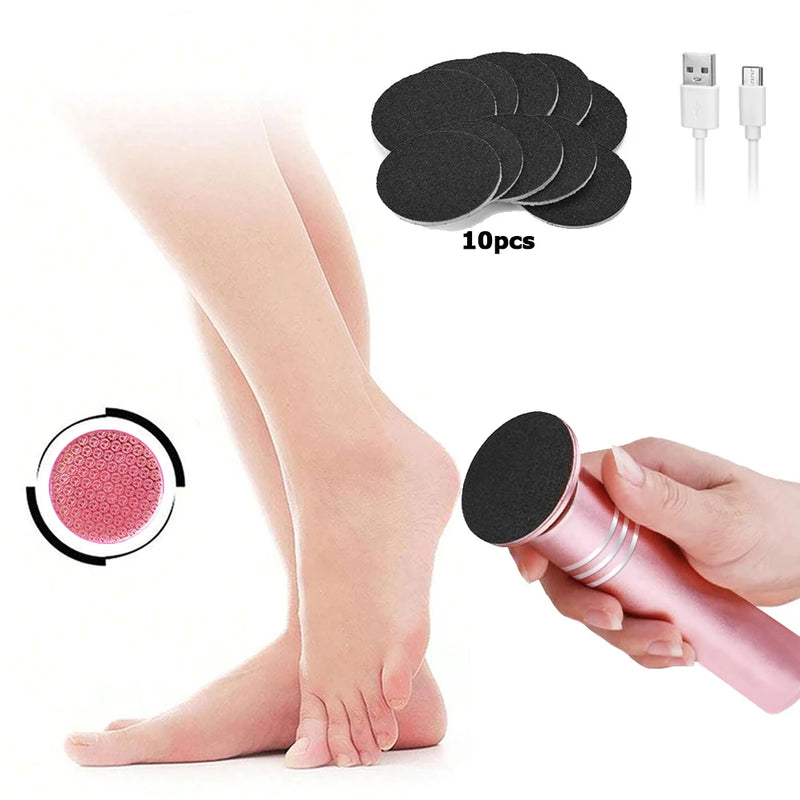 Electric foot grinder, pedicure foot file, one-click control for removing crusty and cracked skin, rechargeable
