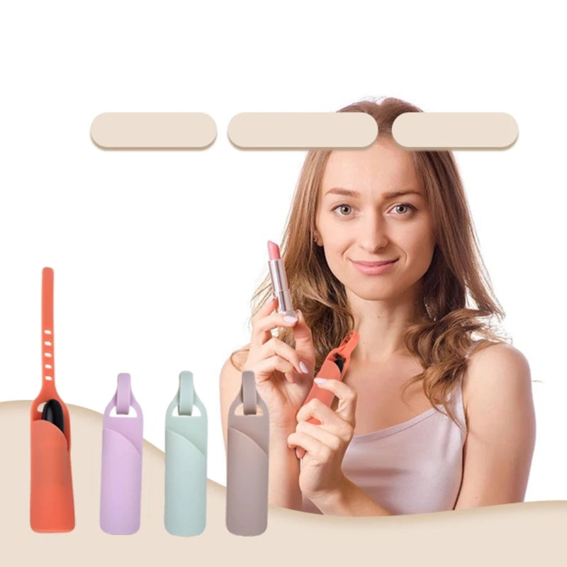 Lip Balm Holder Silicone Cosmetic Bag Lipsticks Holder Storage - Glowing Love