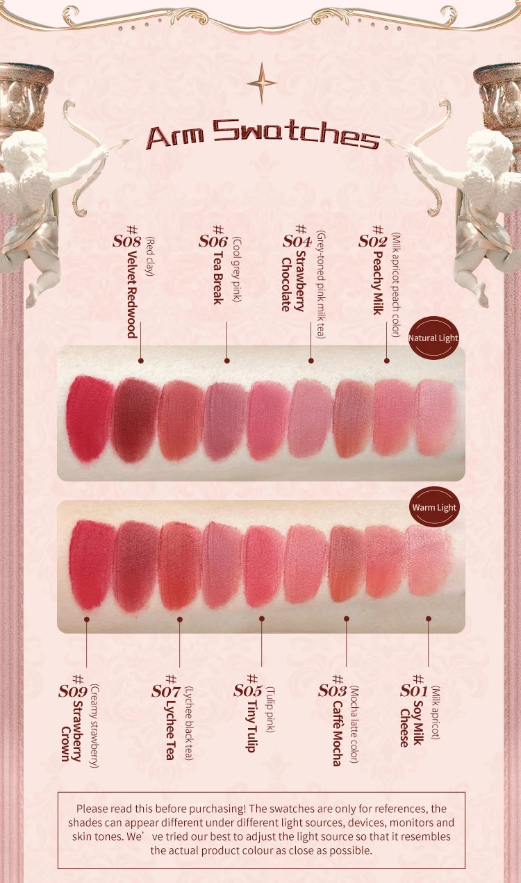 Flower Knows Strawberry Rococo Series Cloud Lip Cream Lipsticks 3.5g - Glowing Love