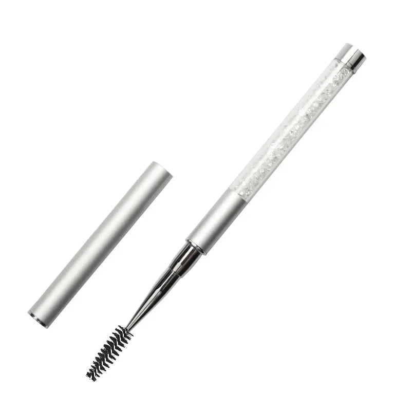 Rhinestone Handle Lash Brush Reusable Eyelash Brushes Mascara Applicator Wand Brushes Eyelash Extension Makeup Tool  Eyelashes - Glowing Love