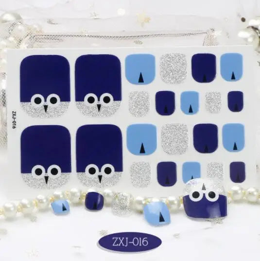 Toe Nail Art Sticker Tips Wraps Adhesive Decals Toenail Polish Strips DIY Pedicure Foot Decals Manicure Women - Glowing Love