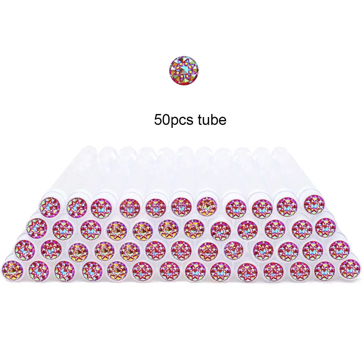 50Pcs Eyelash Brush Tubes With Crystal Lash Mascara Wands Eyebrow Comb Spoolies Container Lash Brush Applicators Makeup Tools - Glowing Love