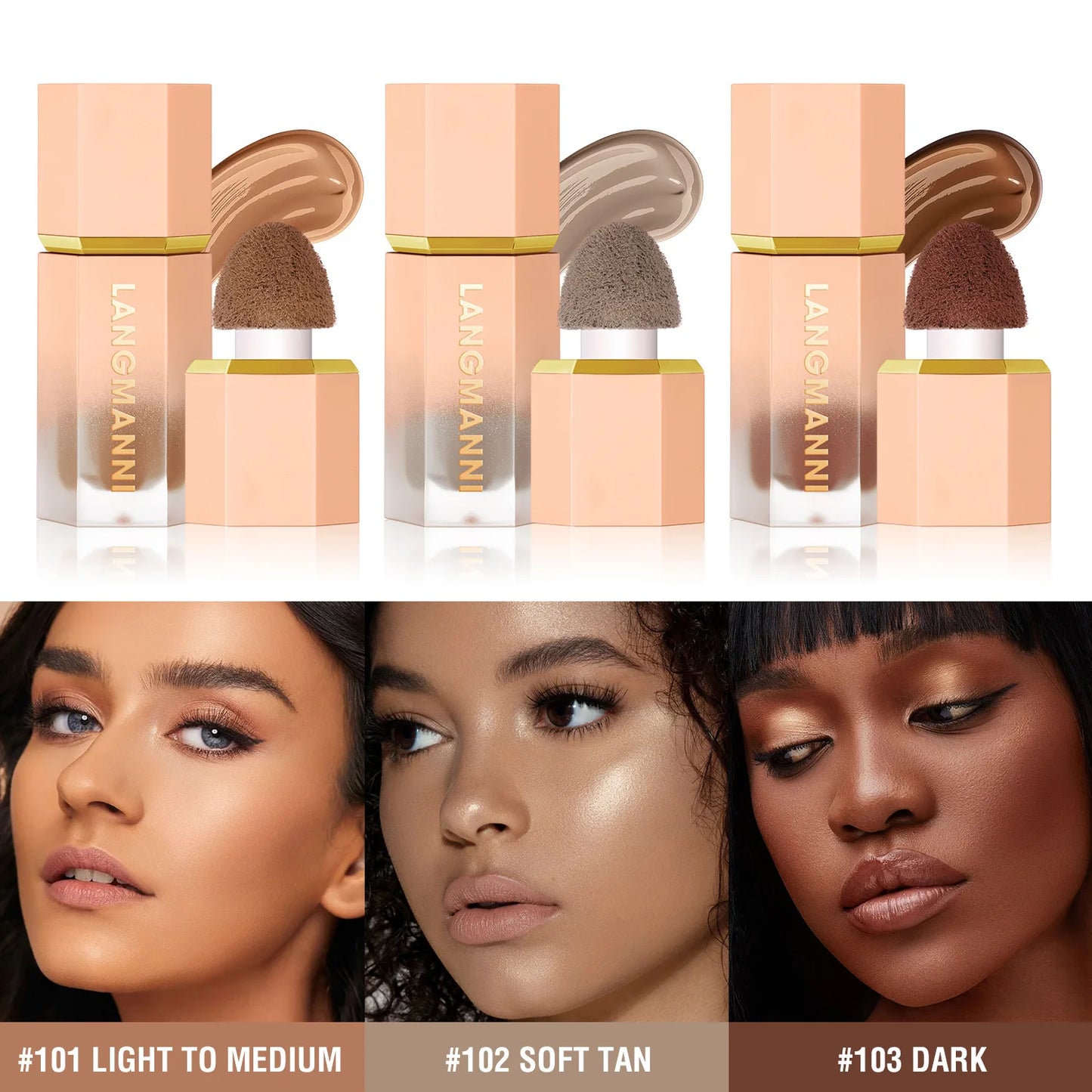 Three Color Liquid Contour Liquid Cosmetic Concealer to Enhance the Three-Dimensional Sense of Facial Contour and Keep Fit