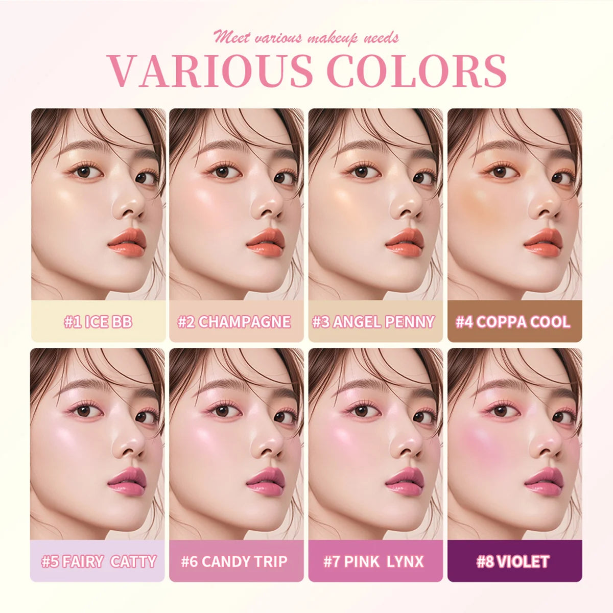 8Colors Highlight/Brow/Blush Palett Enhance Facial Three-dimensional Makeup Shimmer Waterproof Makeup Tool Cosmetic