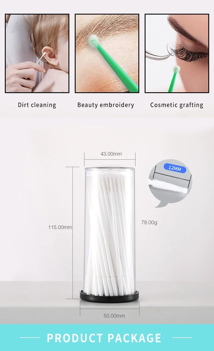 100pcs Long Head White Color Disposable Microbrush Applicator Mini Lash Brush Applicators Microblade Makeup Micro Brushes Tool
