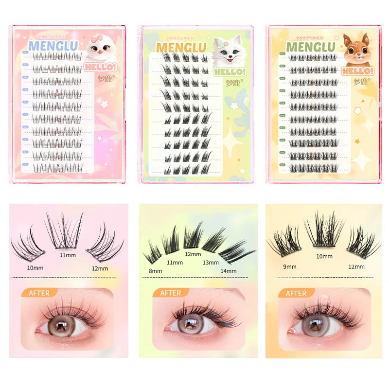 New Glue-free Self-adhesive False EyelashesC Curl Girl Group False Eyelashes DIY Anime Eyes Lashes Extension Enlarge Eyes Tool - Glowing Love