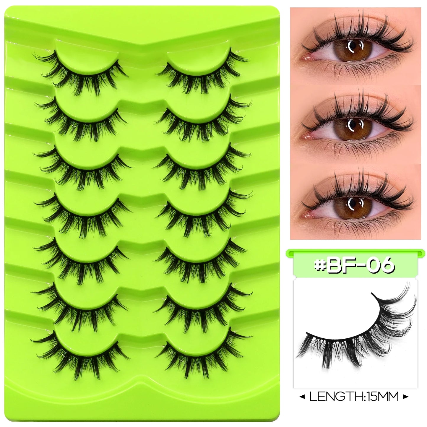 GROINNEYA Manga Lashes Eyes Lashes Soft Natural Long Eyelashes False Eyelashes Anime Wispy Strip Fake Lashes Makeup - Glowing Love