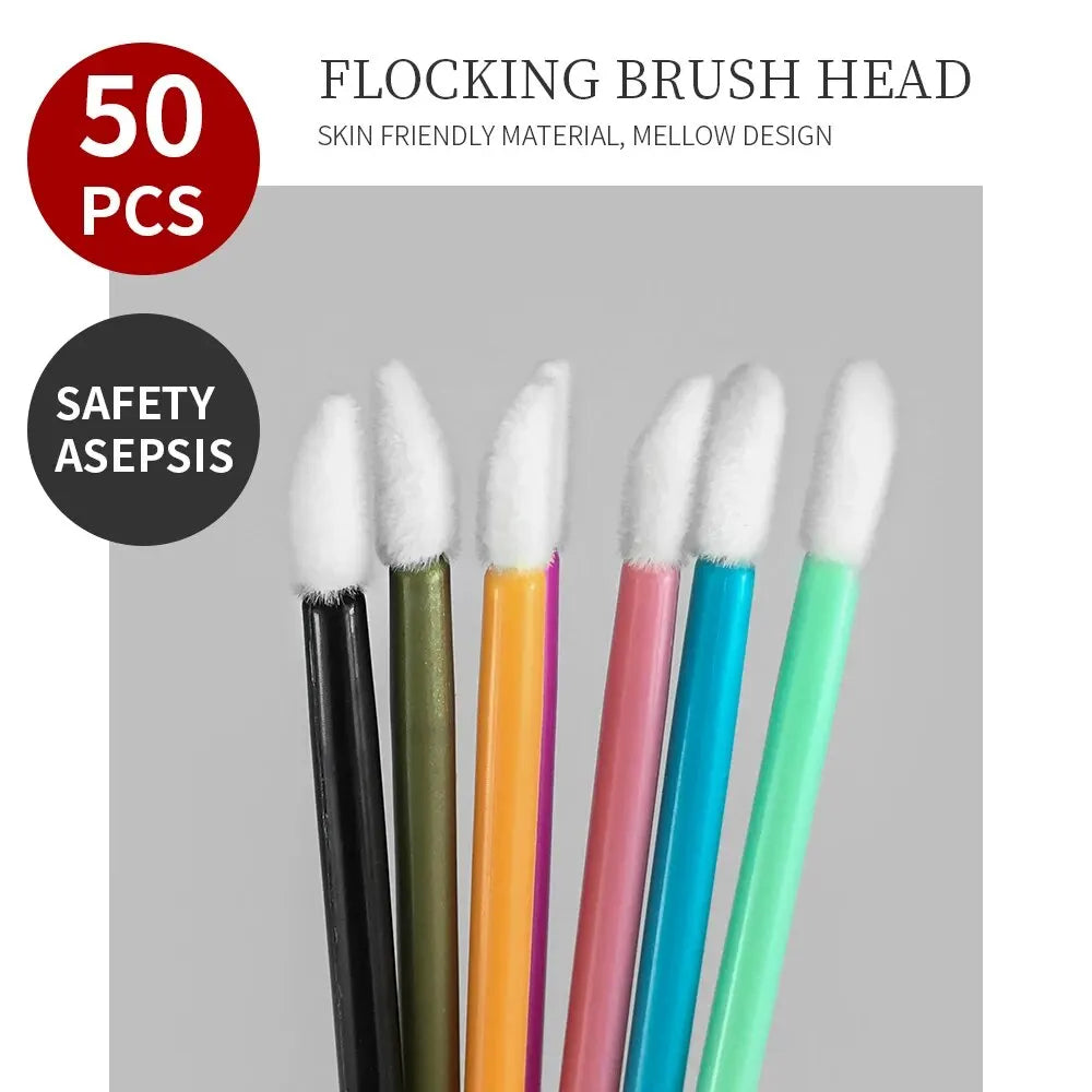 50Pcs Disposable Eyelash Eyebrow Brushes Gloss Swabs Lash Brush Eyeshadow Gloss Mascara Brushes - Glowing Love