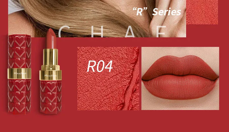 Nude Matte Lipsticks 4 Colors Waterproof Long Lasting Lip Stick Not Fading Sexy Nude Red Pink Velvet Lipsticks Makeup Cosmetic