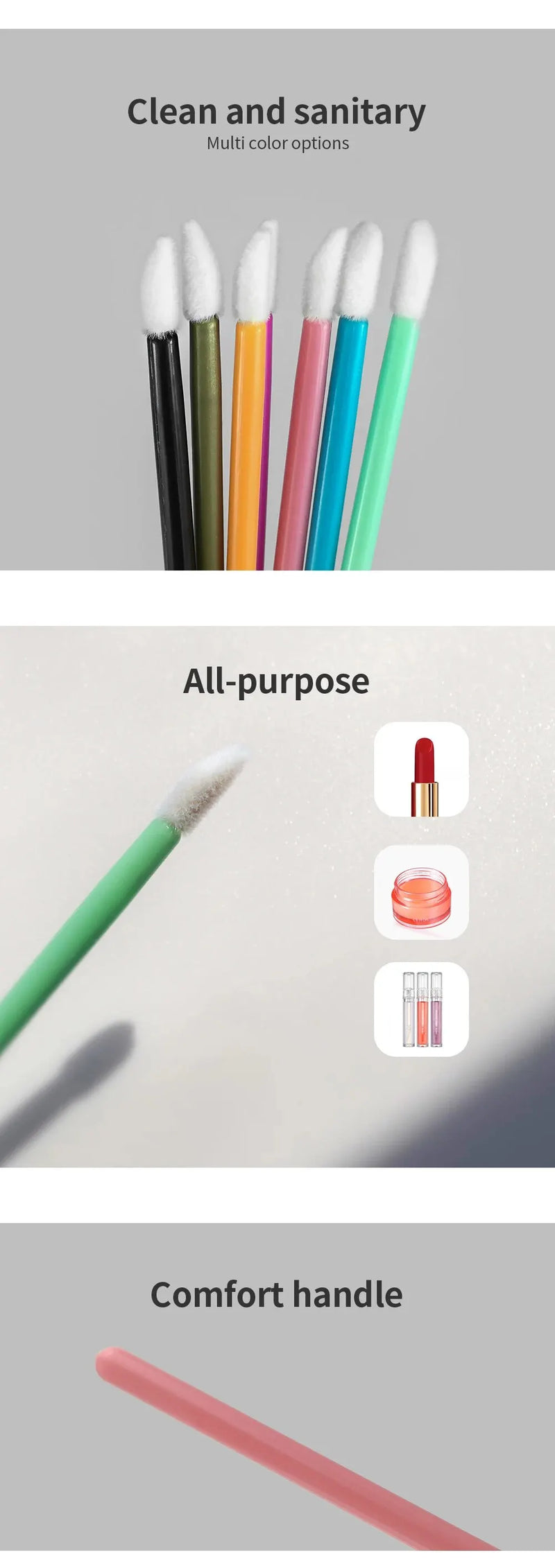 50Pcs Disposable Eyelash Eyebrow Brushes Gloss Swabs Lash Brush Eyeshadow Gloss Mascara Brushes